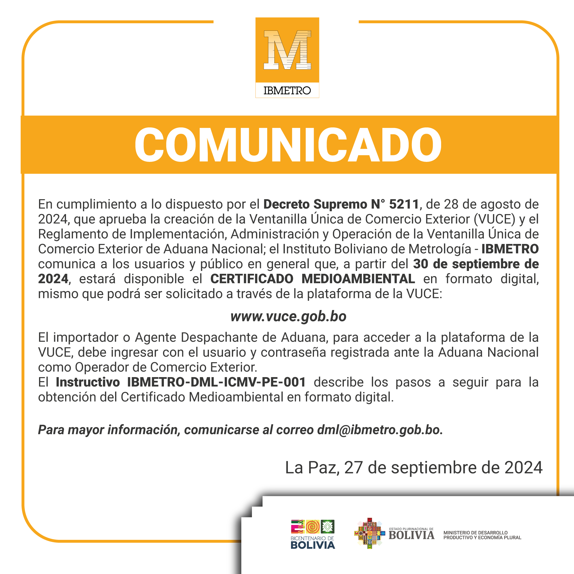 comunicado ibmetro