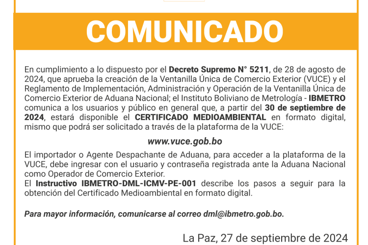 comunicado ibmetro
